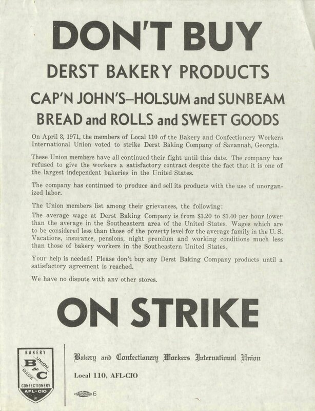 Bakery and Confectionary Workers Local #110, Savannah, correspondence and printed materials, 1970-1972 [page 40]