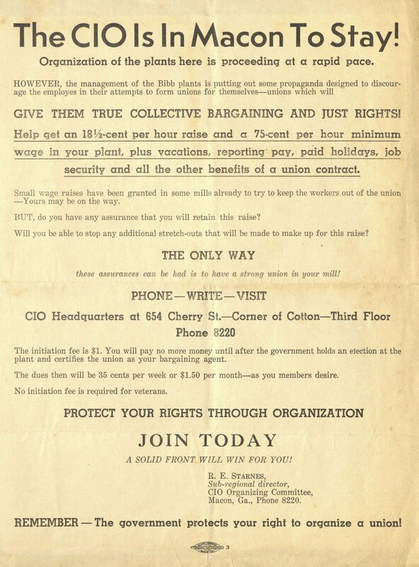 Southern CIO drive (Operation Dixie), Macon, Georgia - labor, organization, 1946 [page 36]